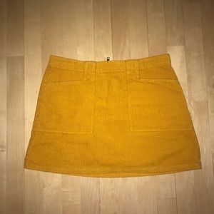 Yellow Corduroy Mini Skirt